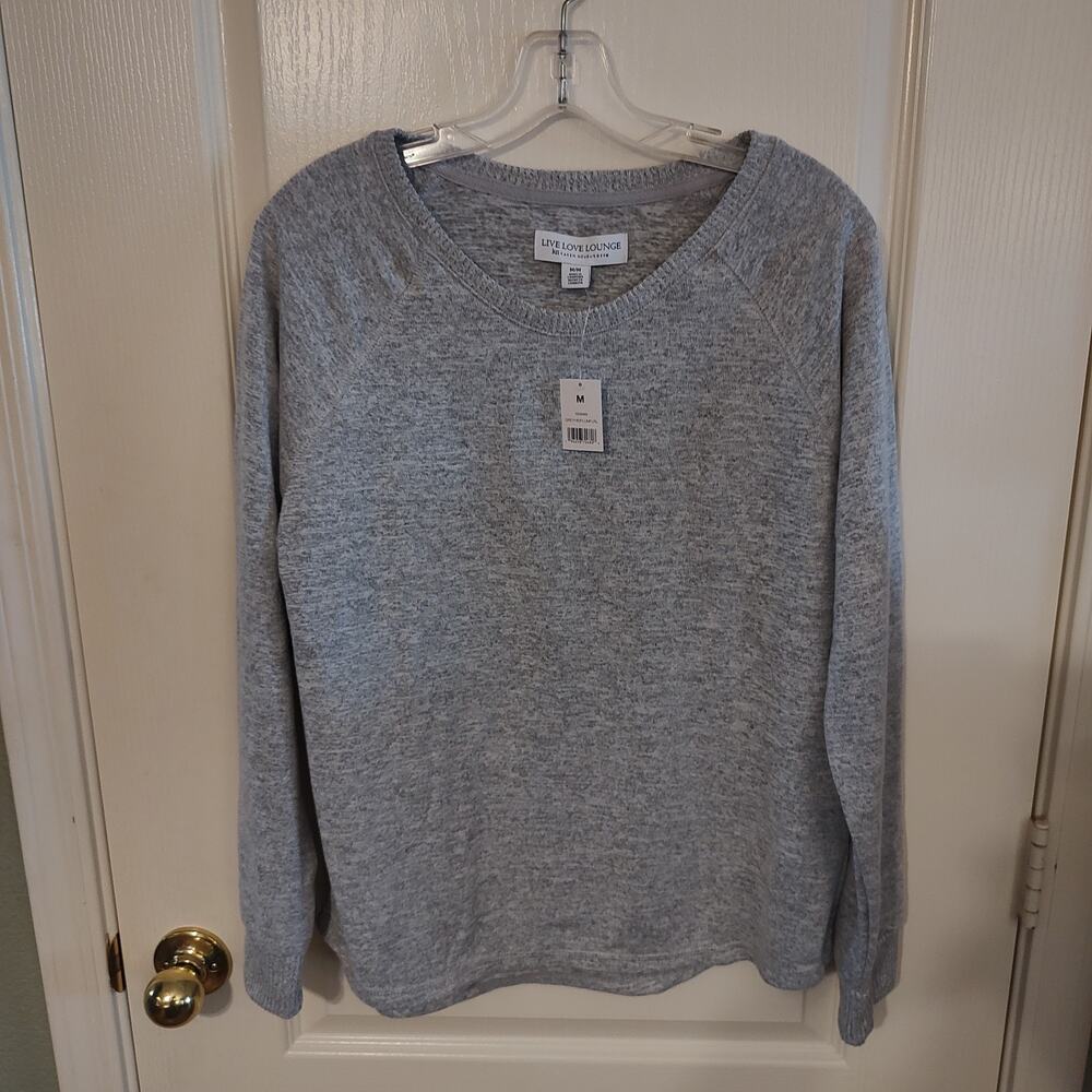 NWT Live Love Lounge Grey Heather Sweater Size M ID 1609489